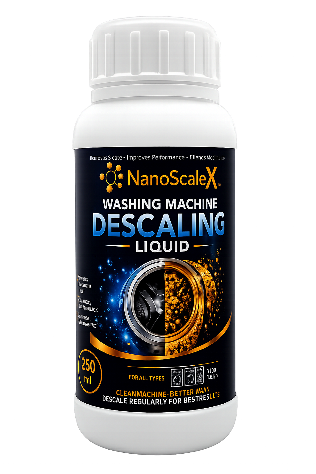 NanoScaleX washing machine drum care illustration